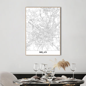 Map Milan | EINGERAHMTE BILDER