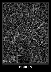 Map Berlin black | POSTER