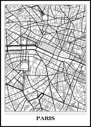 Map Paris white | EINGERAHMTE BILDER