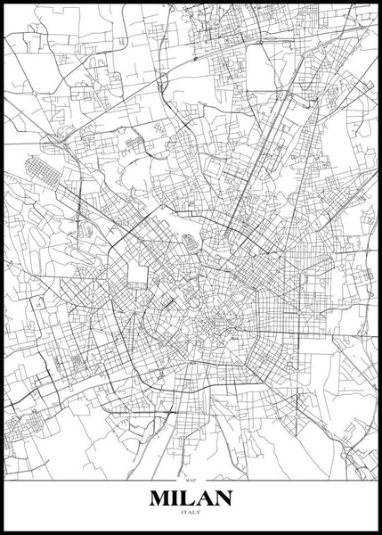 Map Milan | EINGERAHMTE BILDER