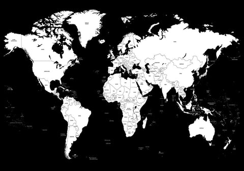 Worldmap Black | EINGERAHMTE BILDER