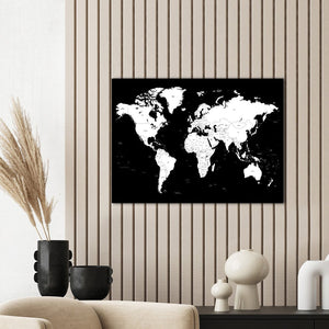 Worldmap Black | EINGERAHMTE BILDER