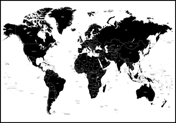 Worldmap White | EINGERAHMTE BILDER